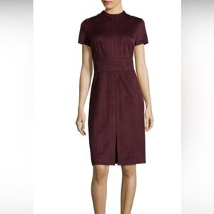 Women’s Suede dress Burgundy Classic business dress casual occasions dress L